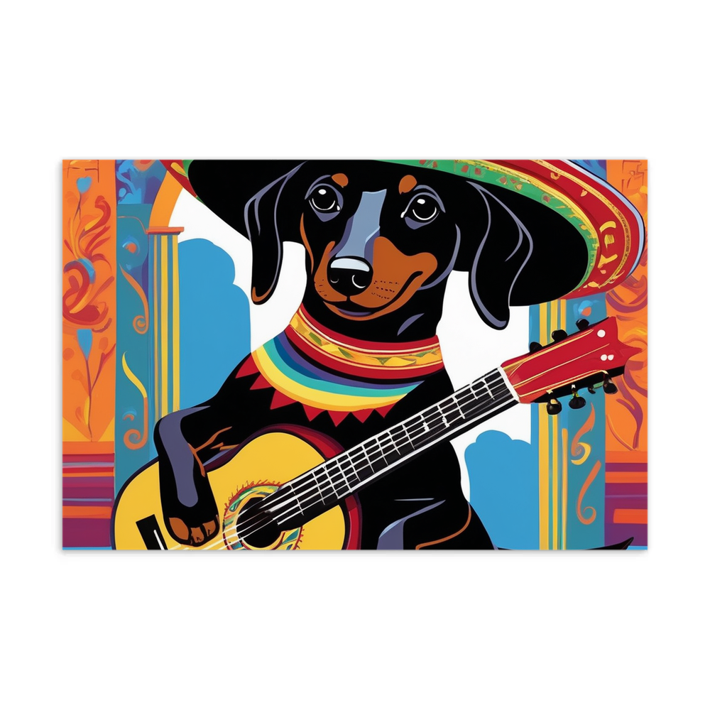 PugMug Custom Black Dachshund Postcard