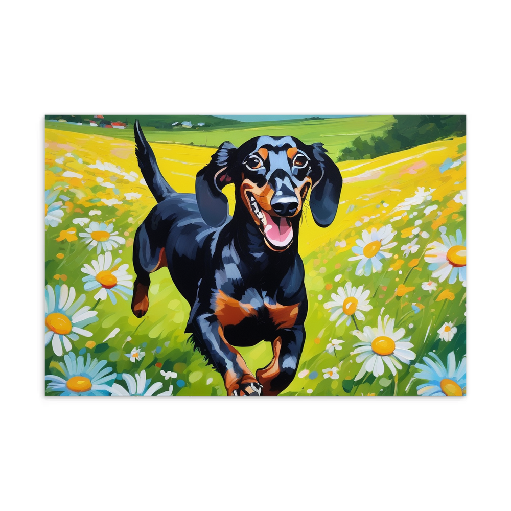 PugMug Custom Black Dachshund Postcard