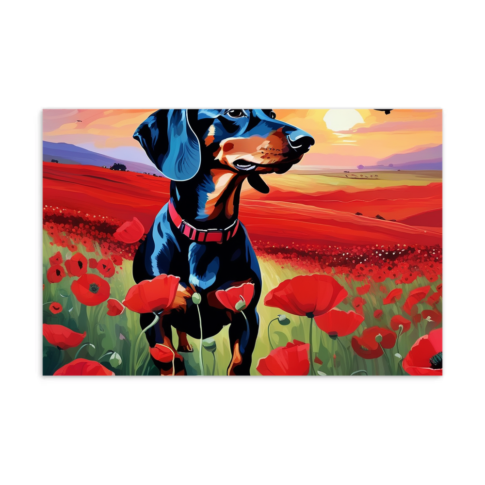 PugMug Custom Black Dachshund Postcard