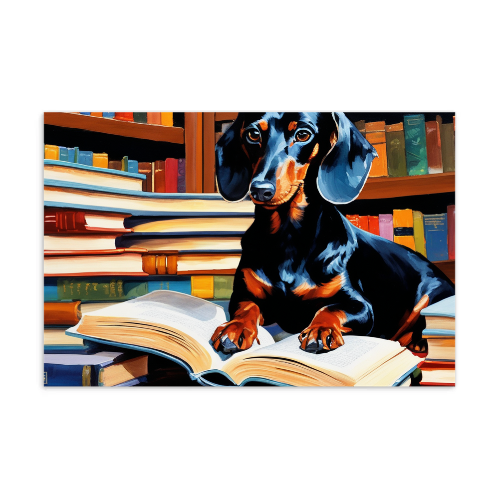 PugMug Custom Black Dachshund Postcard