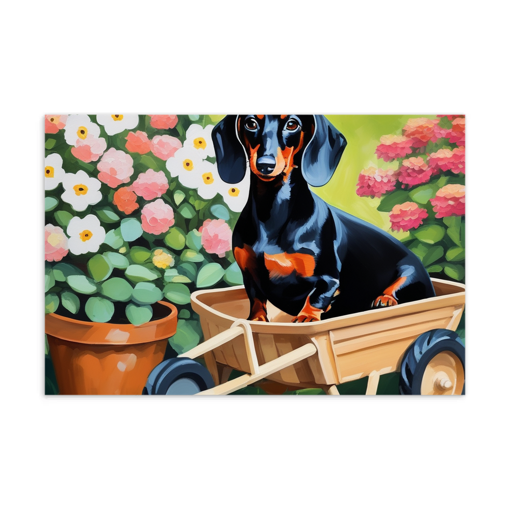 PugMug Custom Black Dachshund Postcard