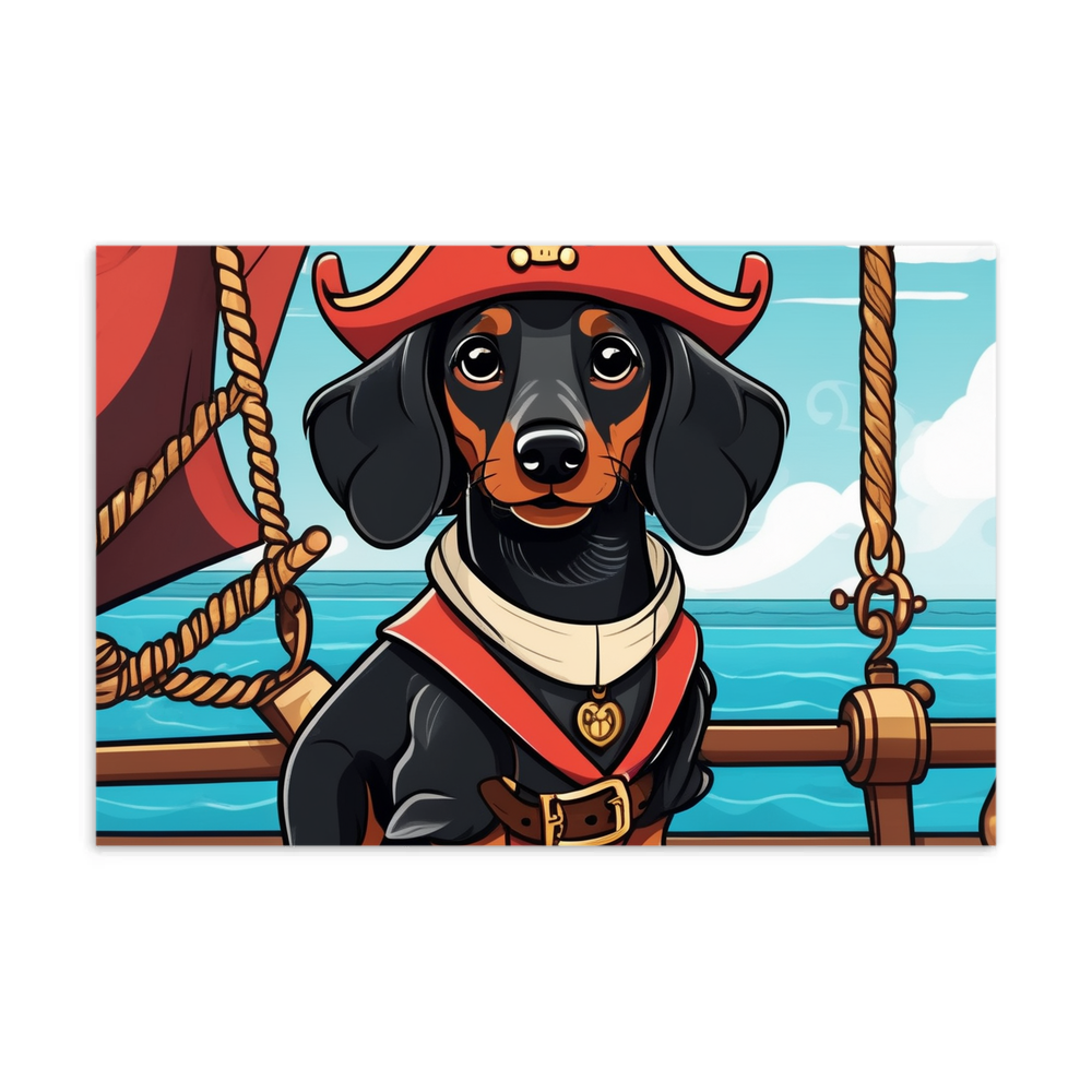 PugMug Custom Black Dachshund Postcard