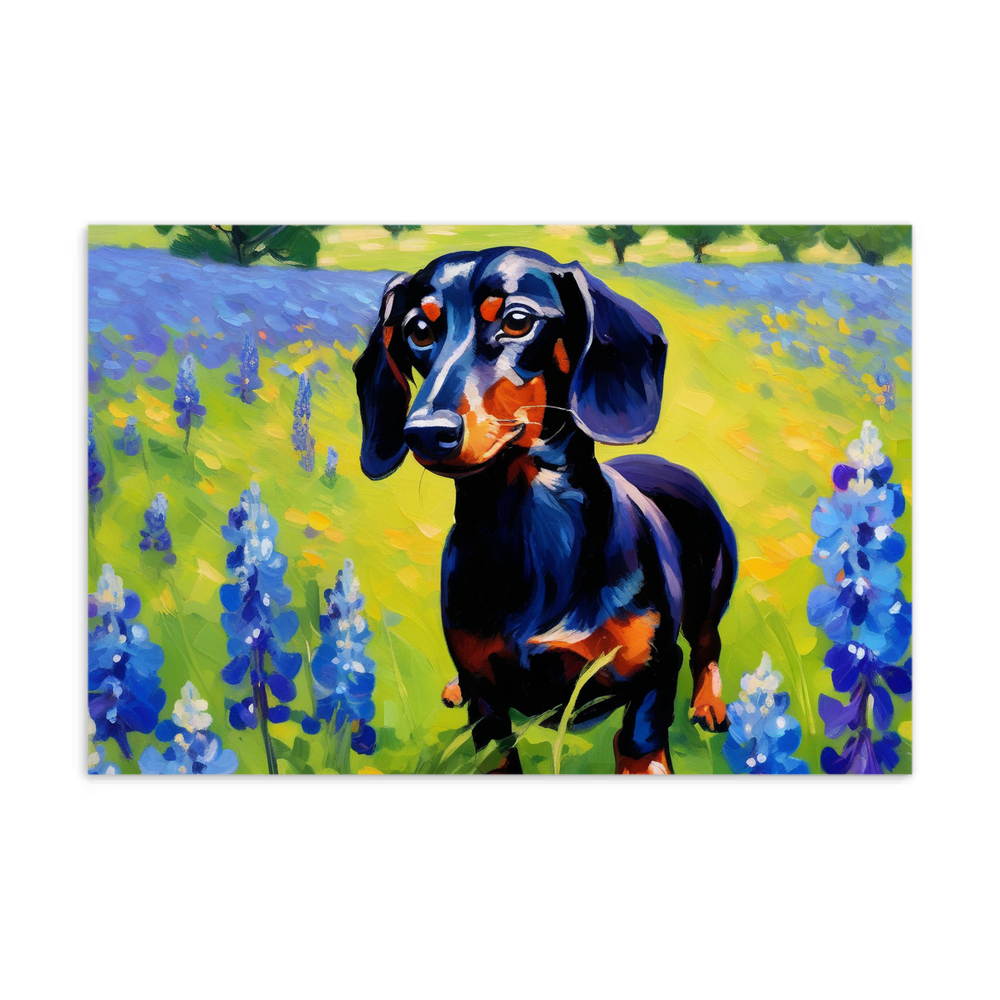 PugMug Custom Black Dachshund Postcard