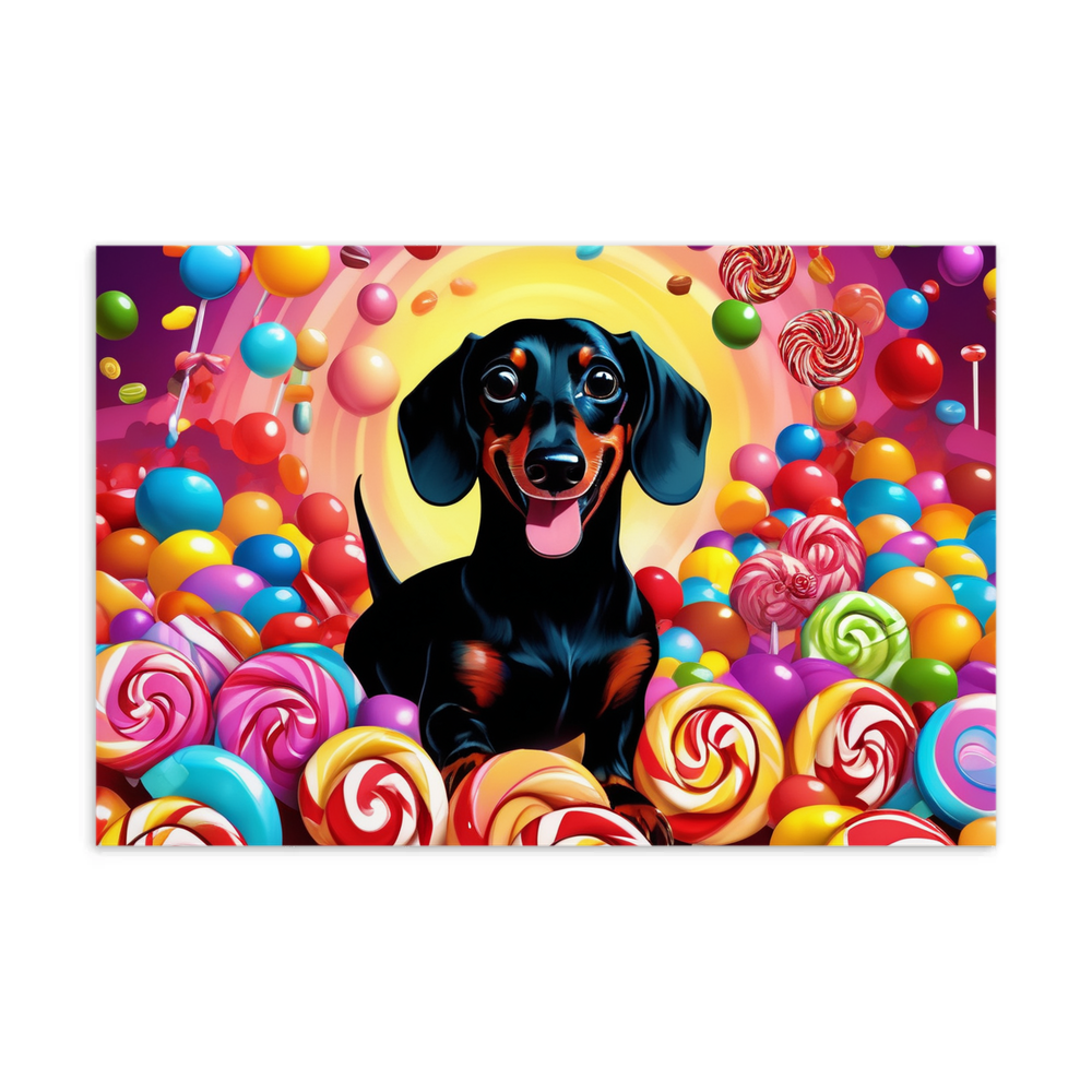 PugMug Custom Black Dachshund Postcard