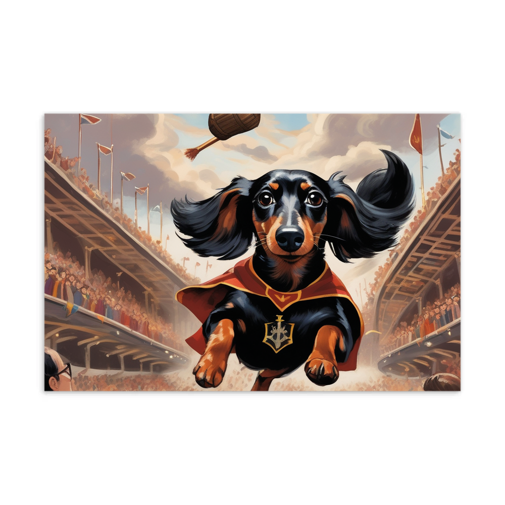 PugMug Custom Black Dachshund Postcard