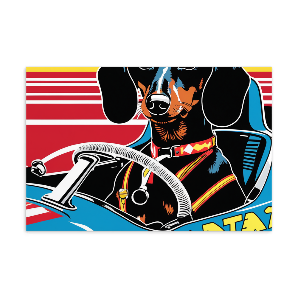 PugMug Custom Black Dachshund Postcard