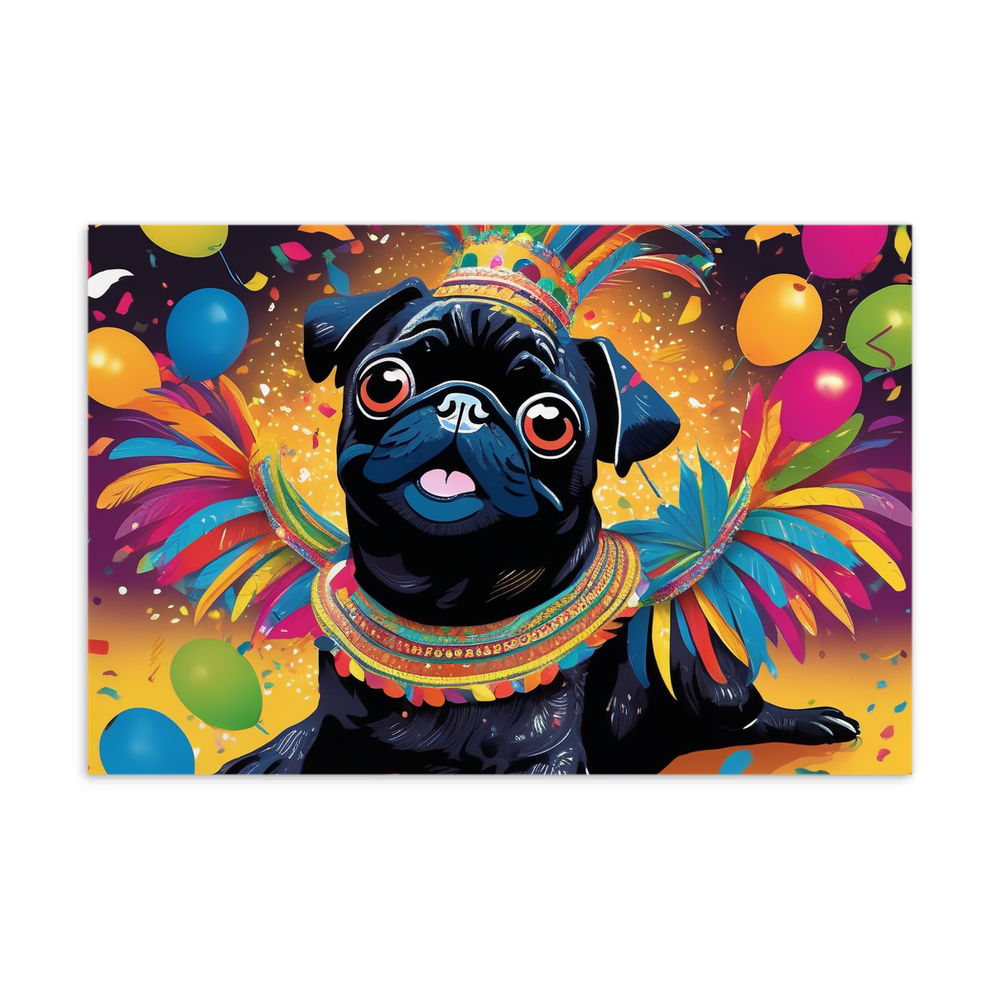 PugMug Custom Black Pug Postcard