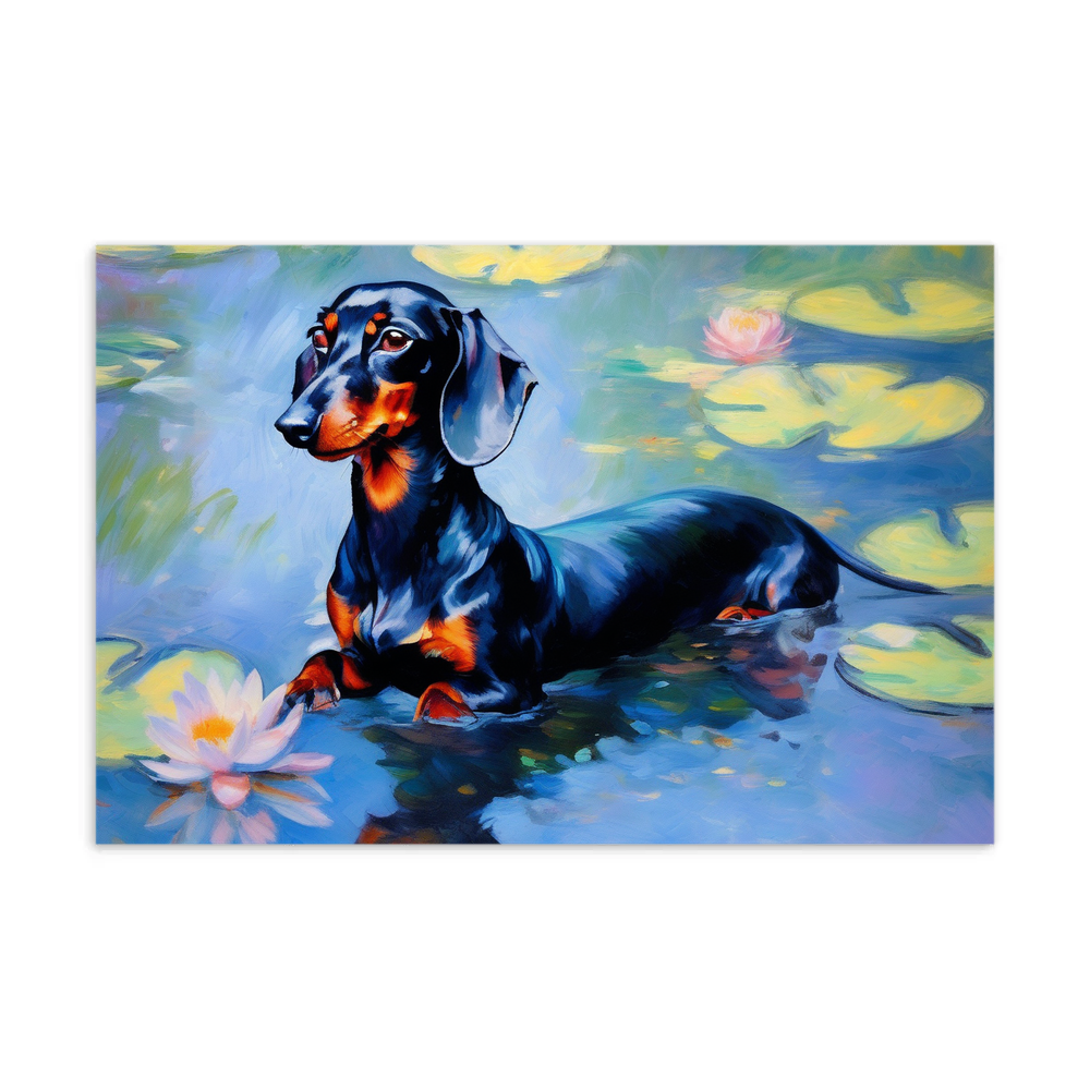 PugMug Custom Black Dachshund Postcard