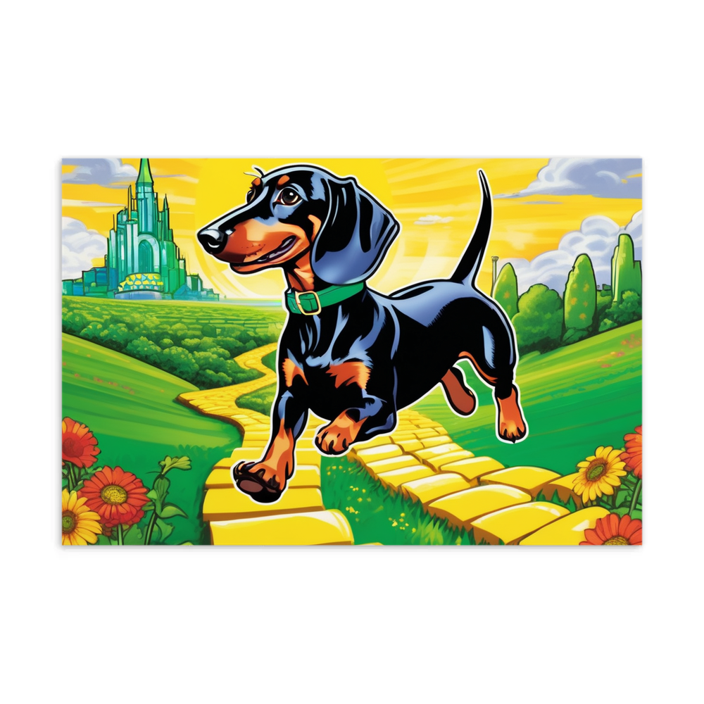 PugMug Custom Black Dachshund Postcard