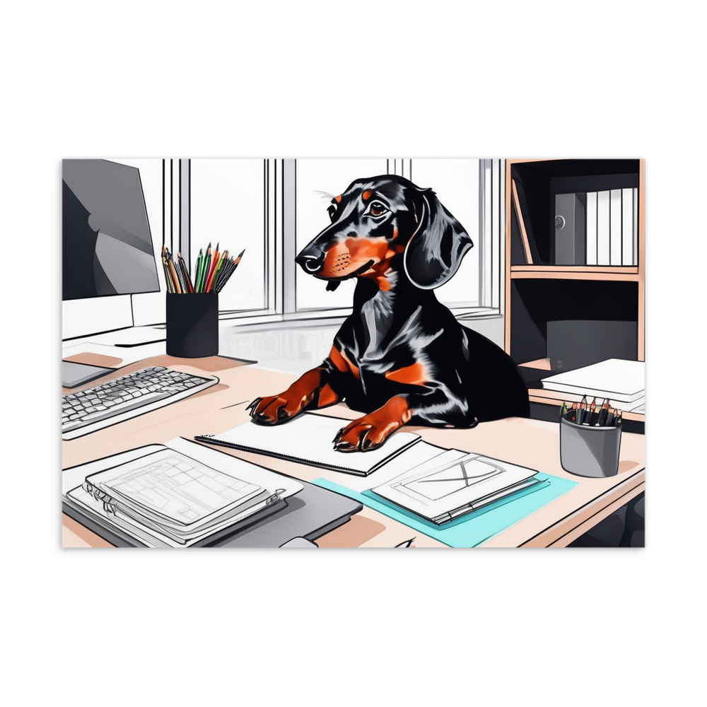 PugMug Custom Black Dachshund Postcard