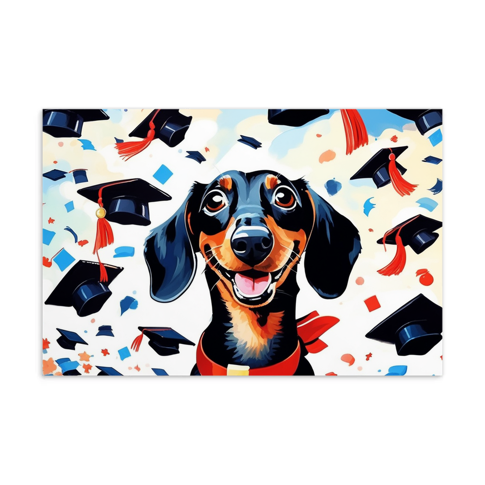PugMug Custom Black Dachshund Postcard