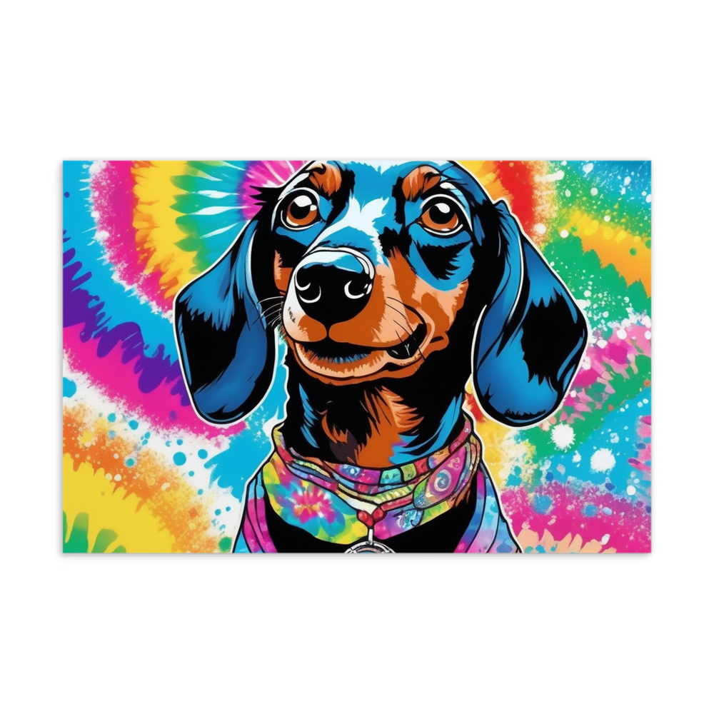 PugMug Custom Black Dachshund Postcard