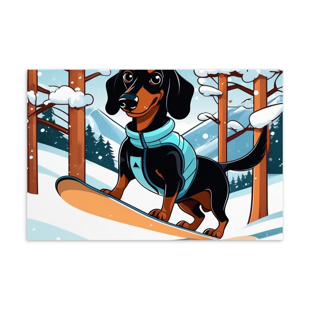 PugMug Custom Black Dachshund Postcard