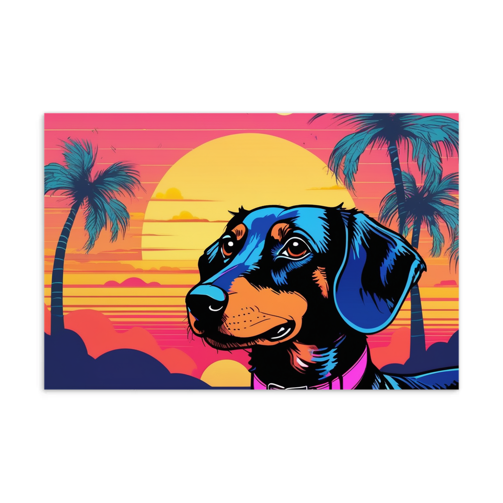 PugMug Custom Black Dachshund Postcard