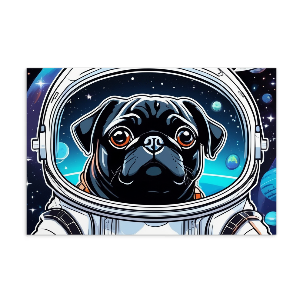 PugMug Custom Black Pug Postcard