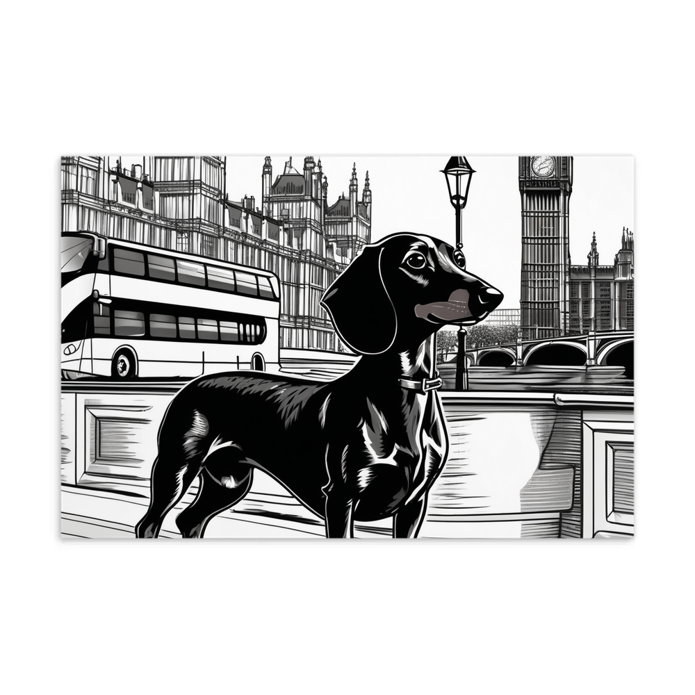 PugMug Custom Black Dachshund Postcard
