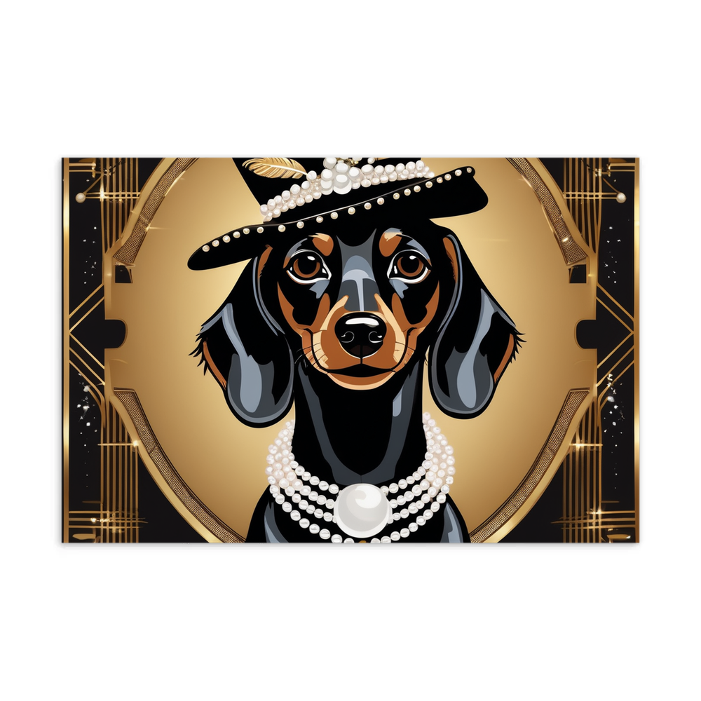 PugMug Custom Black Dachshund Postcard
