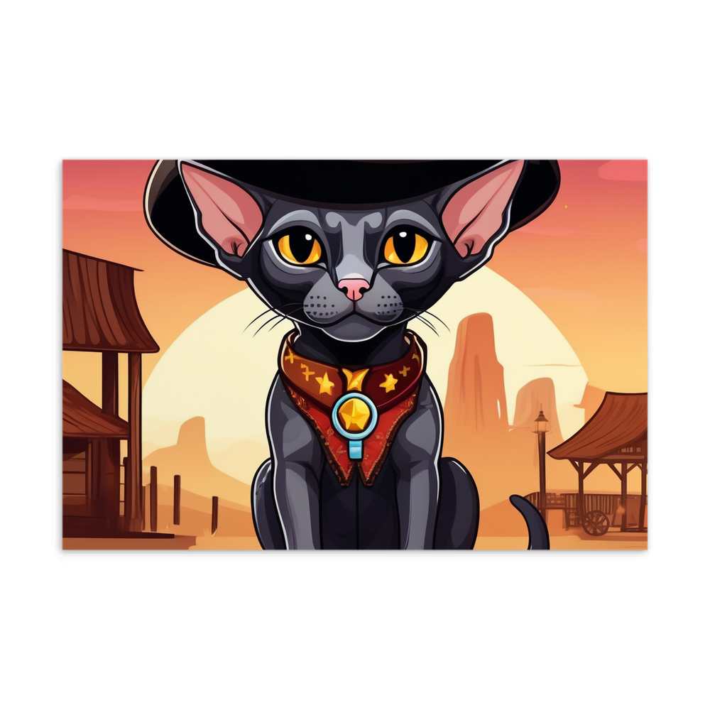 PugMug Custom Black Sphynx Cat Postcard