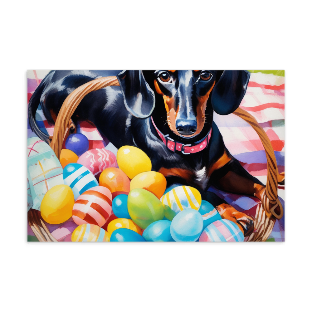 PugMug Custom Black Dachshund Postcard