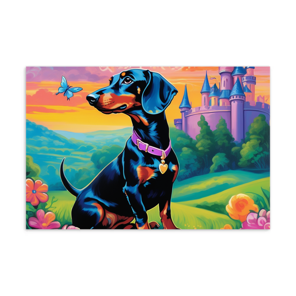 PugMug Custom Black Dachshund Postcard