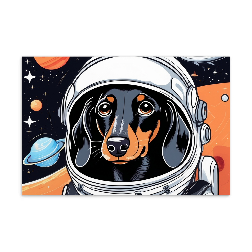 PugMug Custom Black Dachshund Postcard