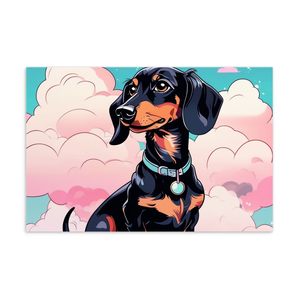 PugMug Custom Black Dachshund Postcard