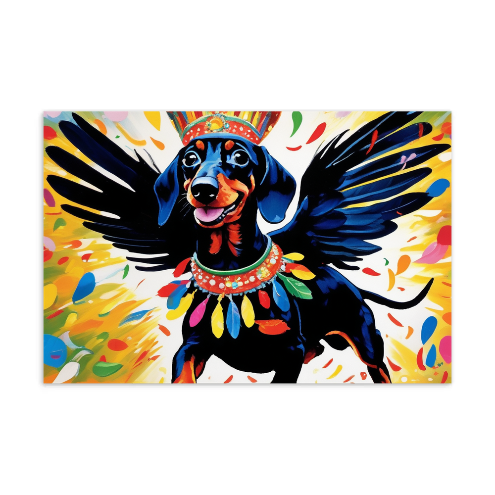 PugMug Custom Black Dachshund Postcard