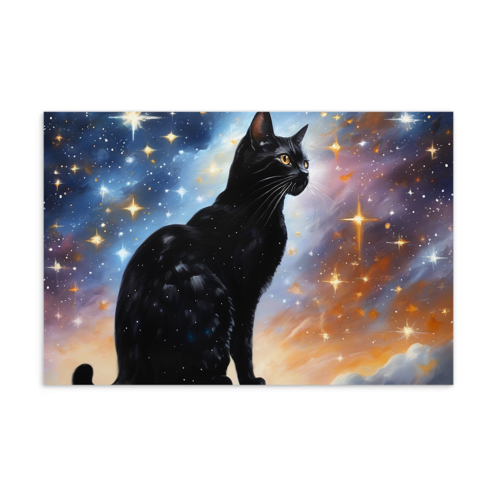 PugMug Custom Black American Shorthair Cat Postcard