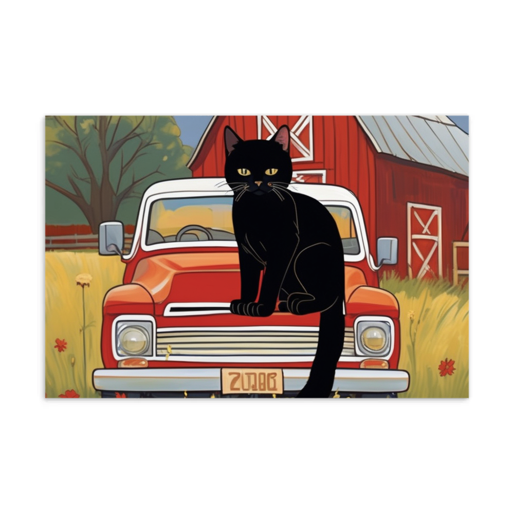 PugMug Custom Black American Shorthair Cat Postcard