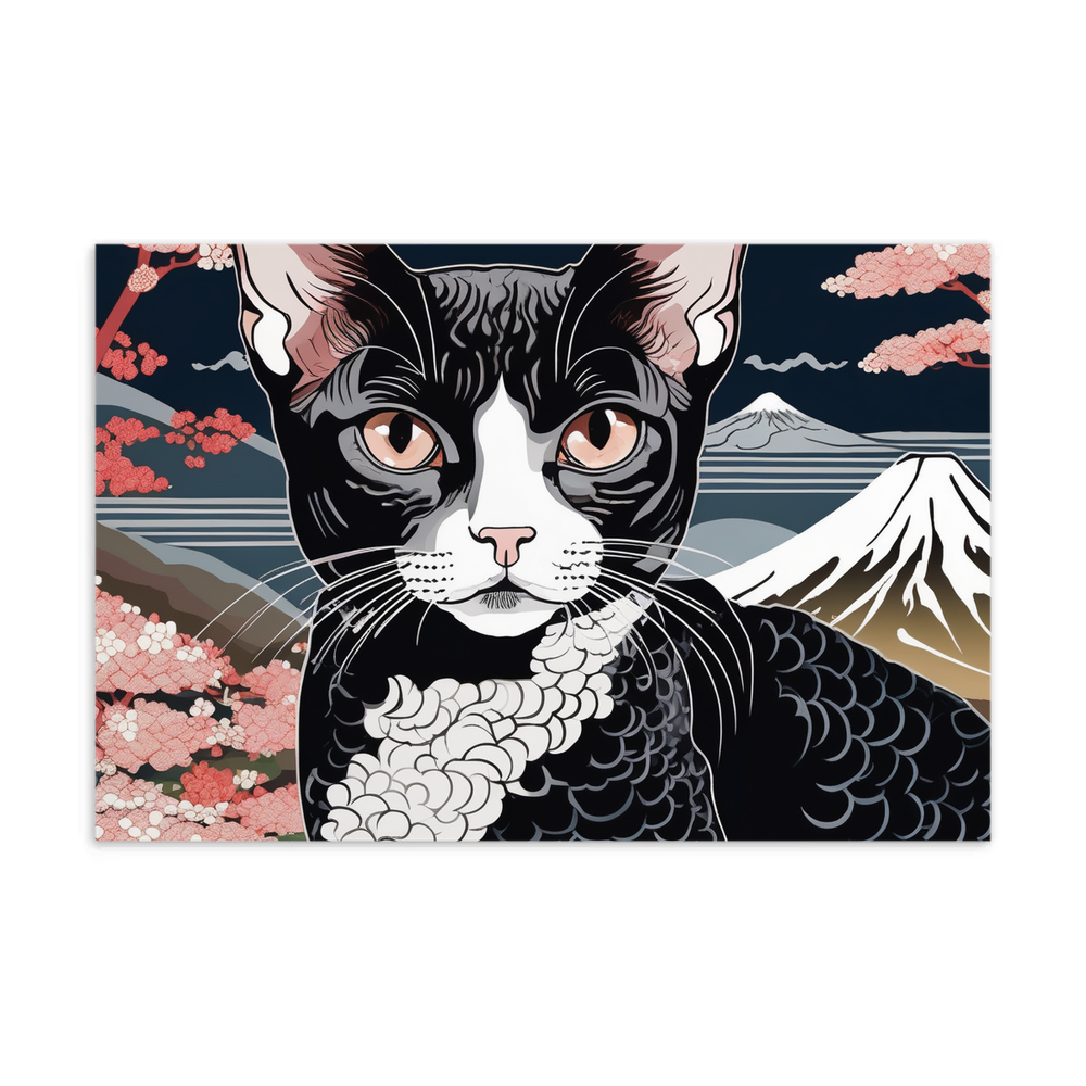 PugMug Custom Black Devon Rex Cat Postcard