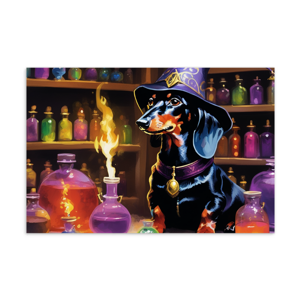 PugMug Custom Black Dachshund Postcard