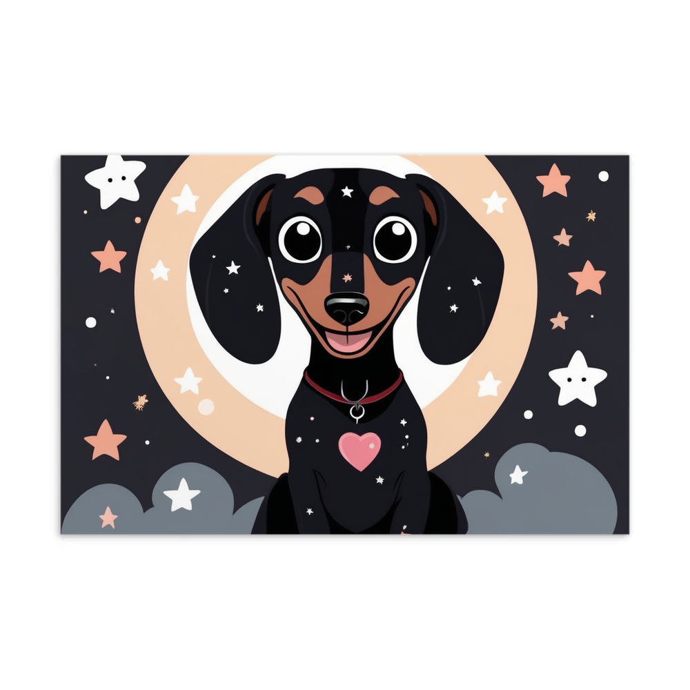 PugMug Custom Black Dachshund Postcard