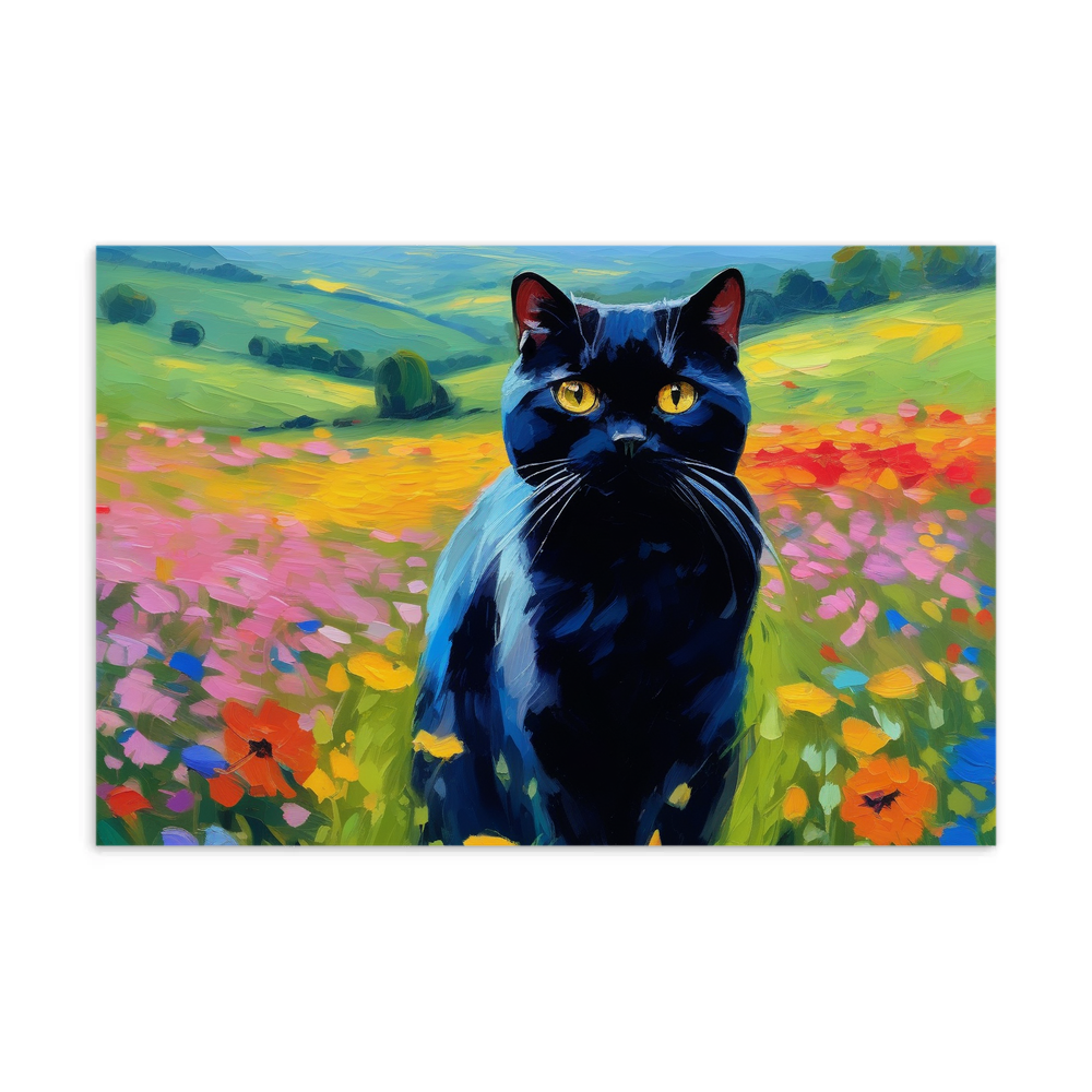 PugMug Custom Black Scottish Fold Cat Postcard