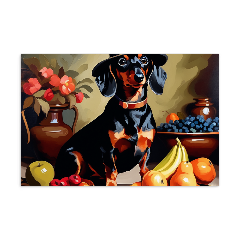 PugMug Custom Black Dachshund Postcard