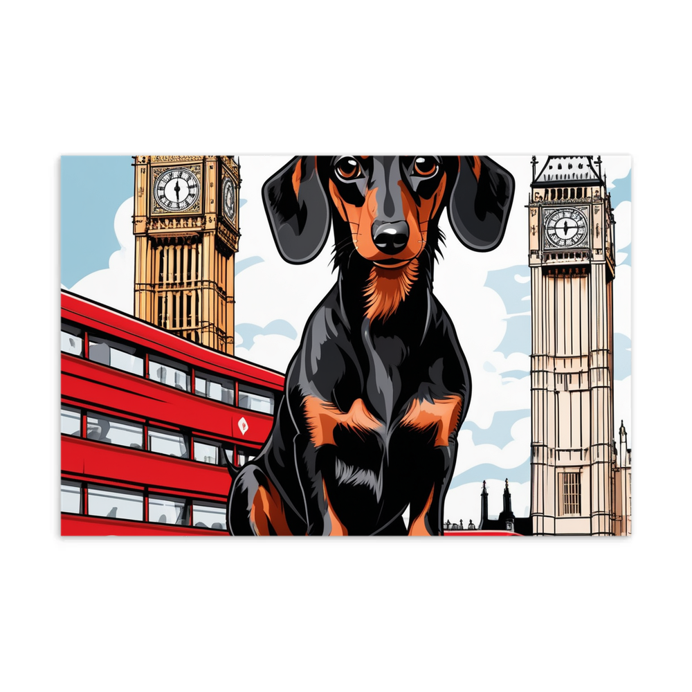 PugMug Custom Black Dachshund Postcard