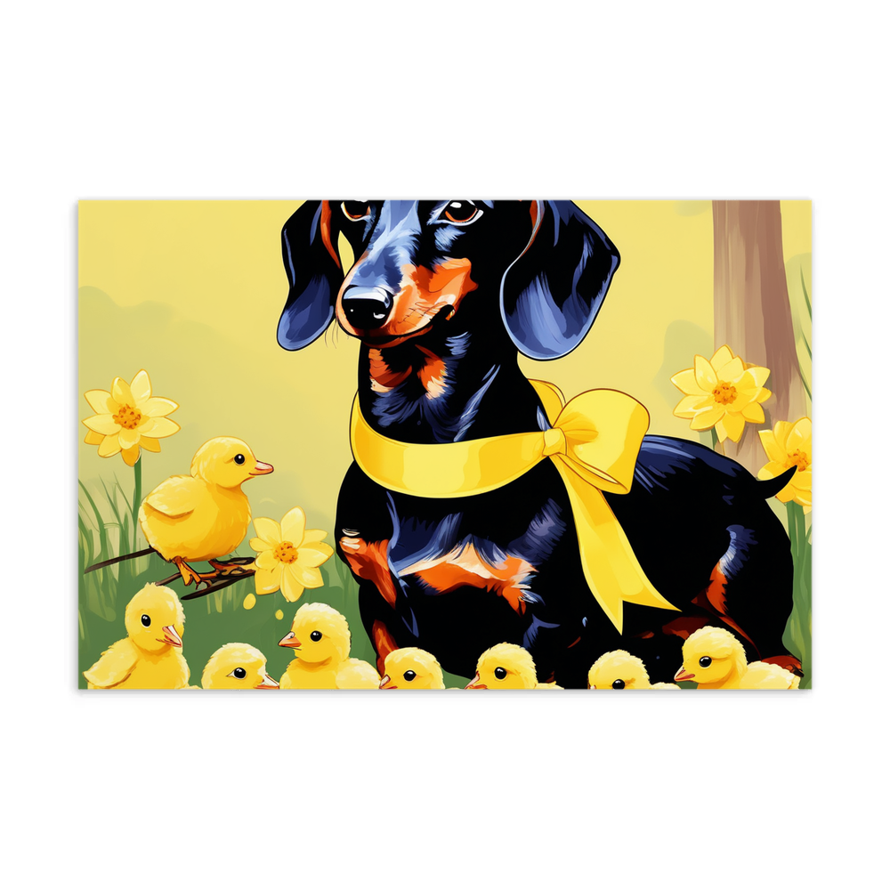 PugMug Custom Black Dachshund Postcard