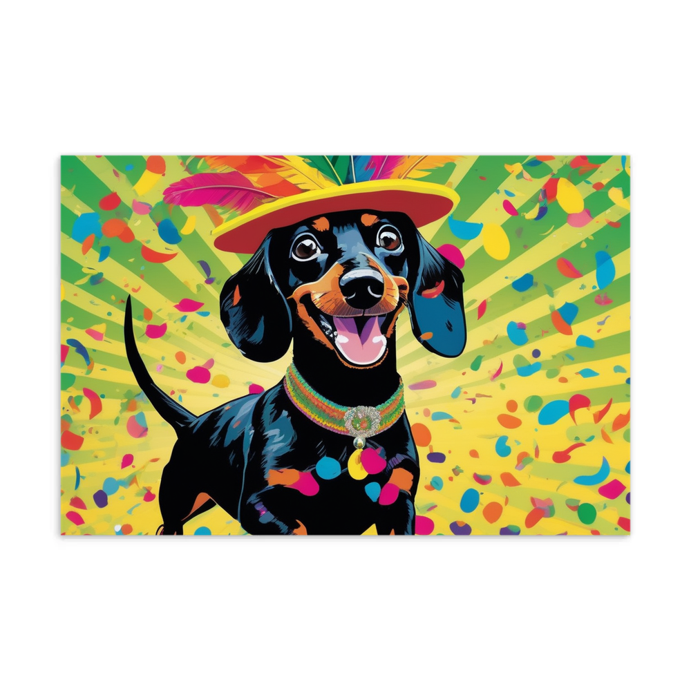 PugMug Custom Black Dachshund Postcard