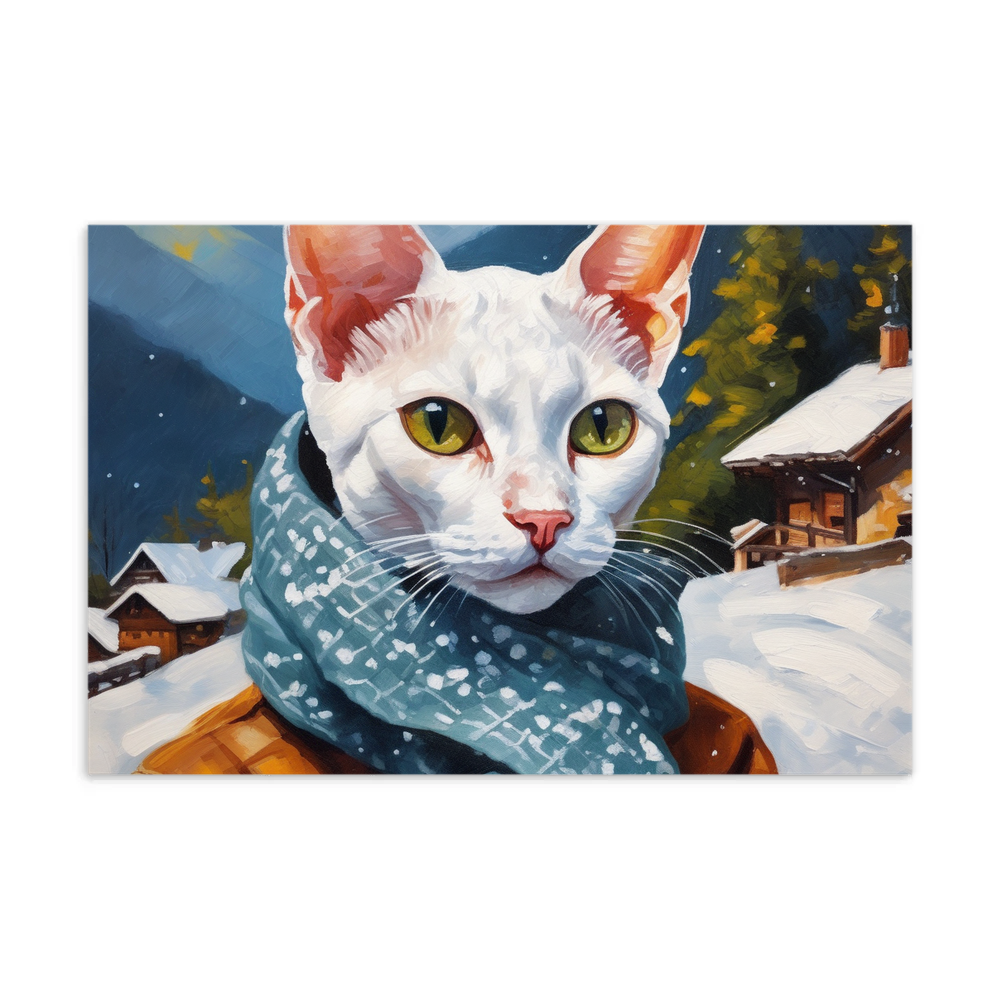 PugMug Custom White Devon Rex Cat Postcard