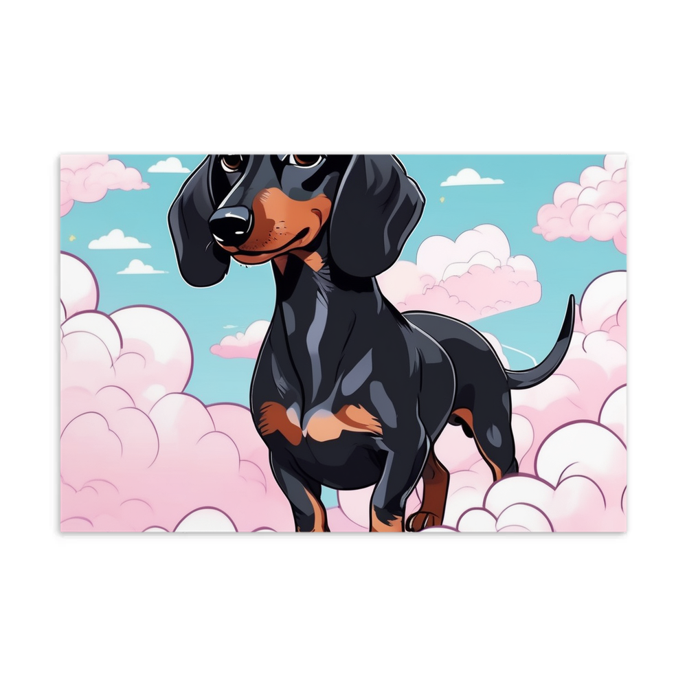 PugMug Custom Black Dachshund Postcard