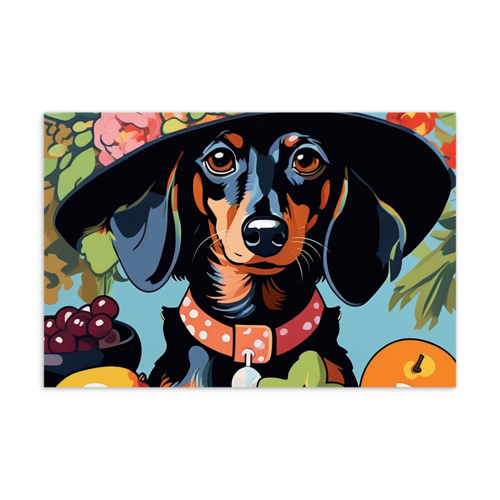 PugMug Custom Black Dachshund Postcard