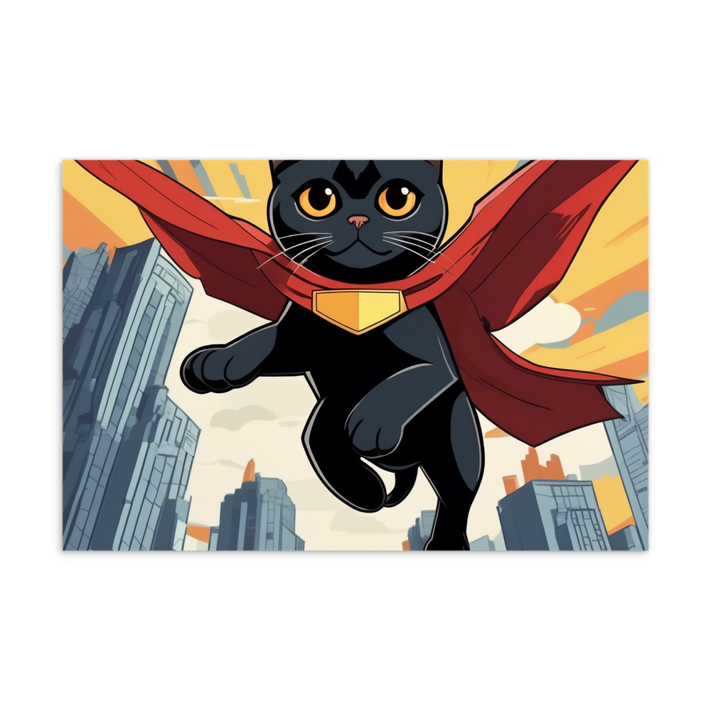 PugMug Custom Black Scottish Fold Cat Postcard