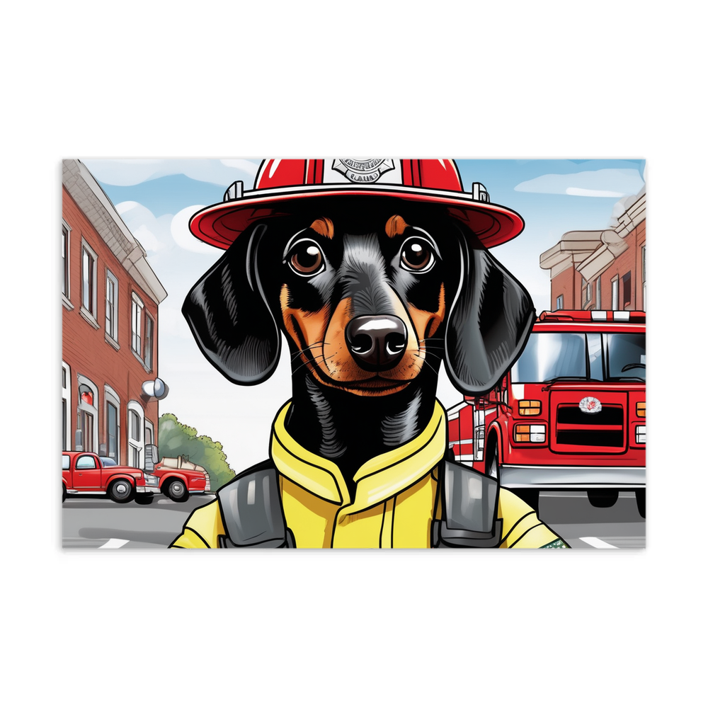 PugMug Custom Black Dachshund Postcard