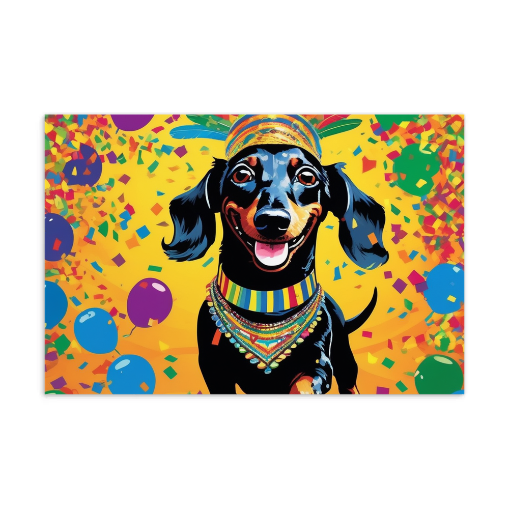 PugMug Custom Black Dachshund Postcard