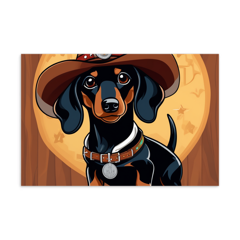 PugMug Custom Black Dachshund Postcard