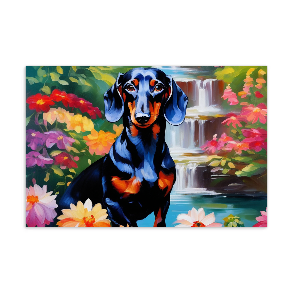 PugMug Custom Black Dachshund Postcard