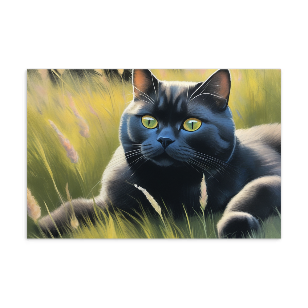 PugMug Custom Black British Shorthair Cat Postcard