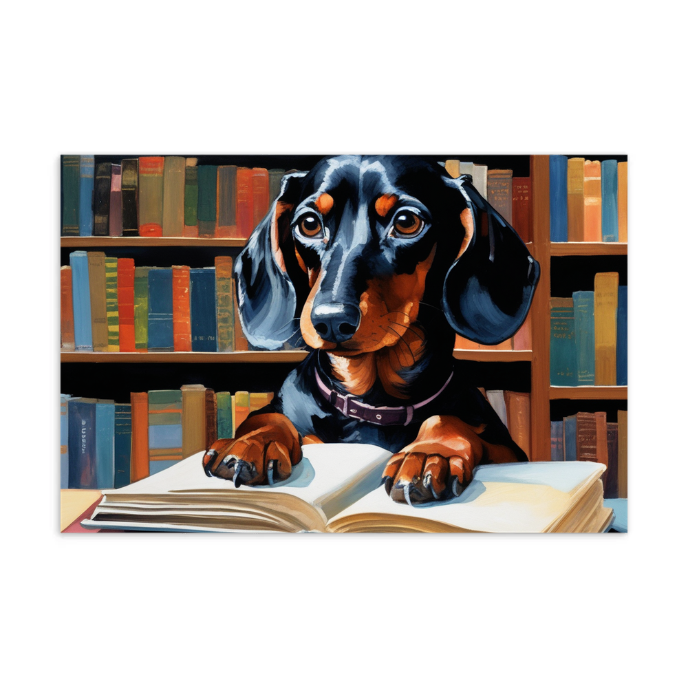 PugMug Custom Black Dachshund Postcard