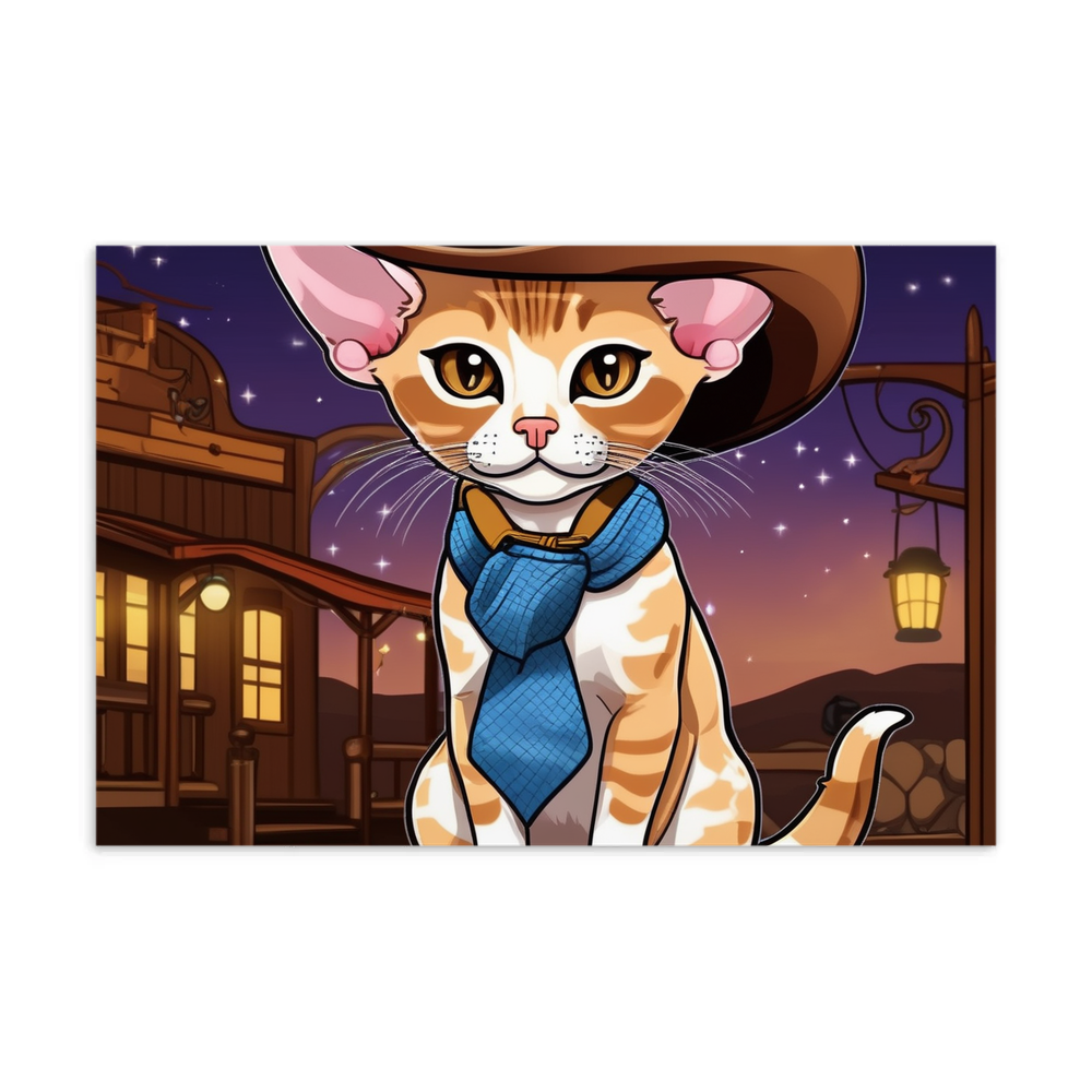 PugMug Custom Tabby Devon Rex Cat Postcard