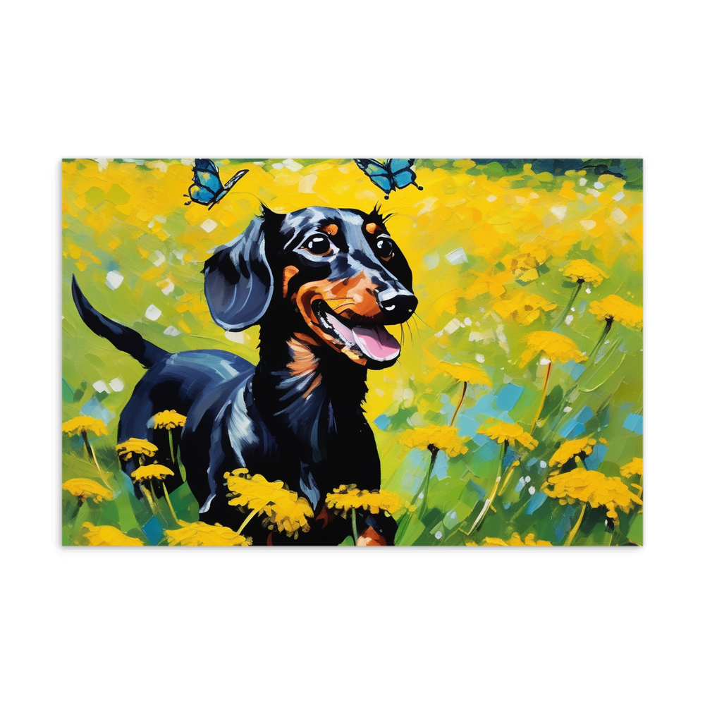 PugMug Custom Black Dachshund Postcard