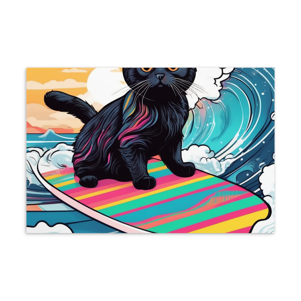 PugMug Custom Black Scottish Fold Cat Postcard